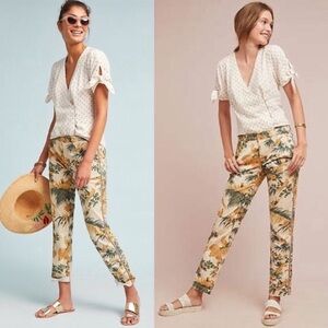 Anthropologie Tropical Bird Print Chinos Size 29